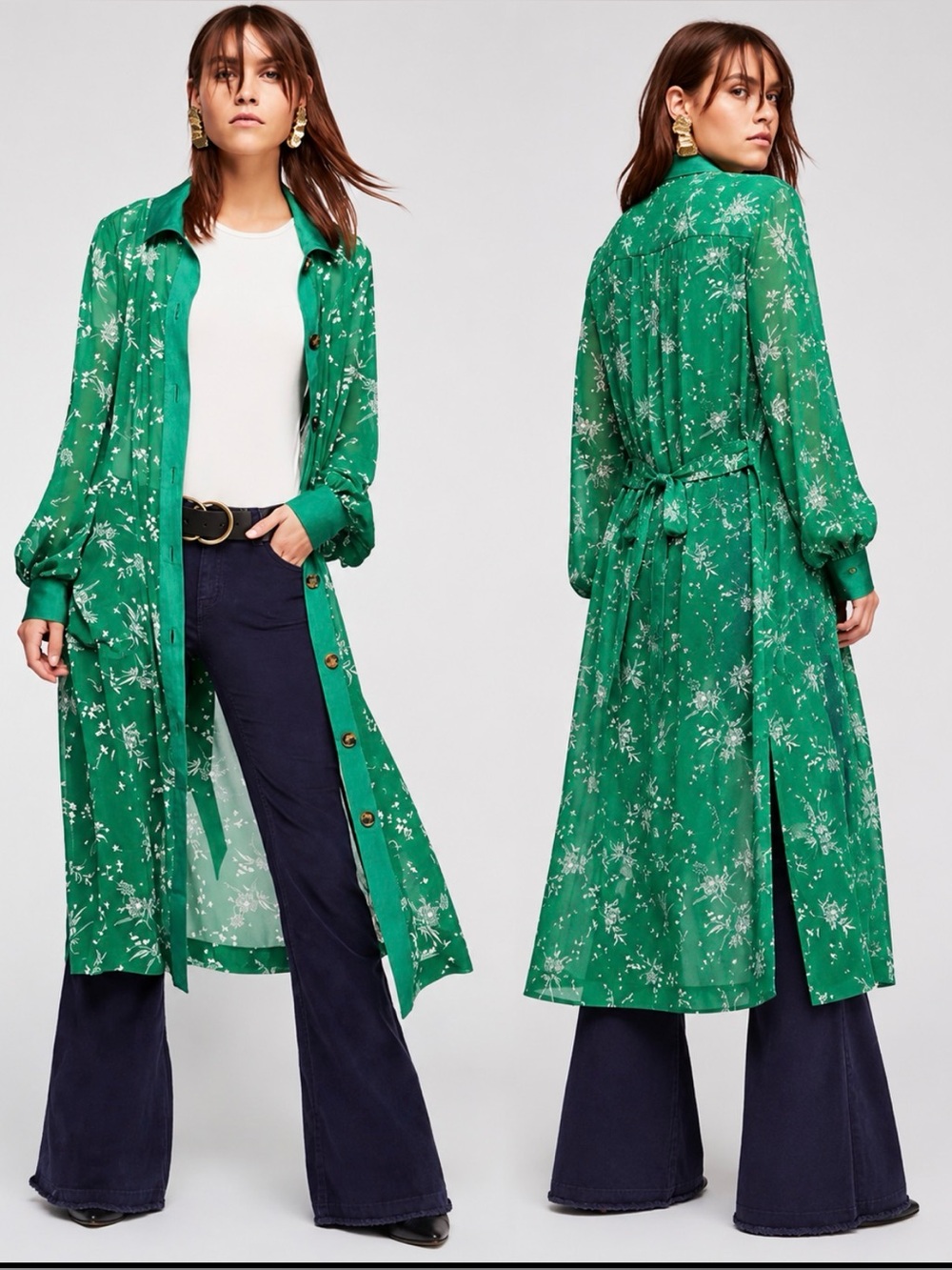 Free People Flirtin Floral Duster